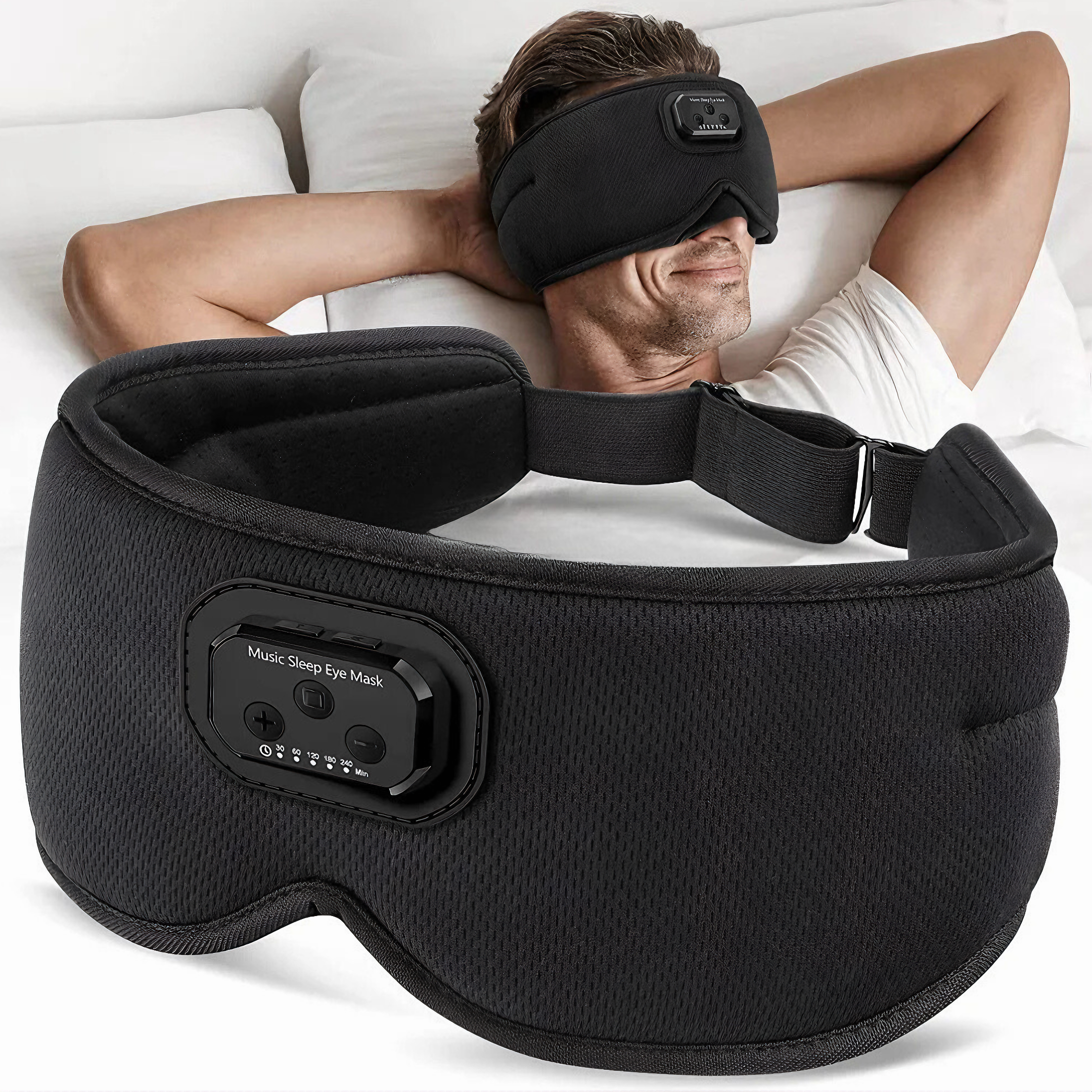 TUNETHREADS™ | 3D Bluetooth Slaapmasker met White Noise & 24 Geluiden