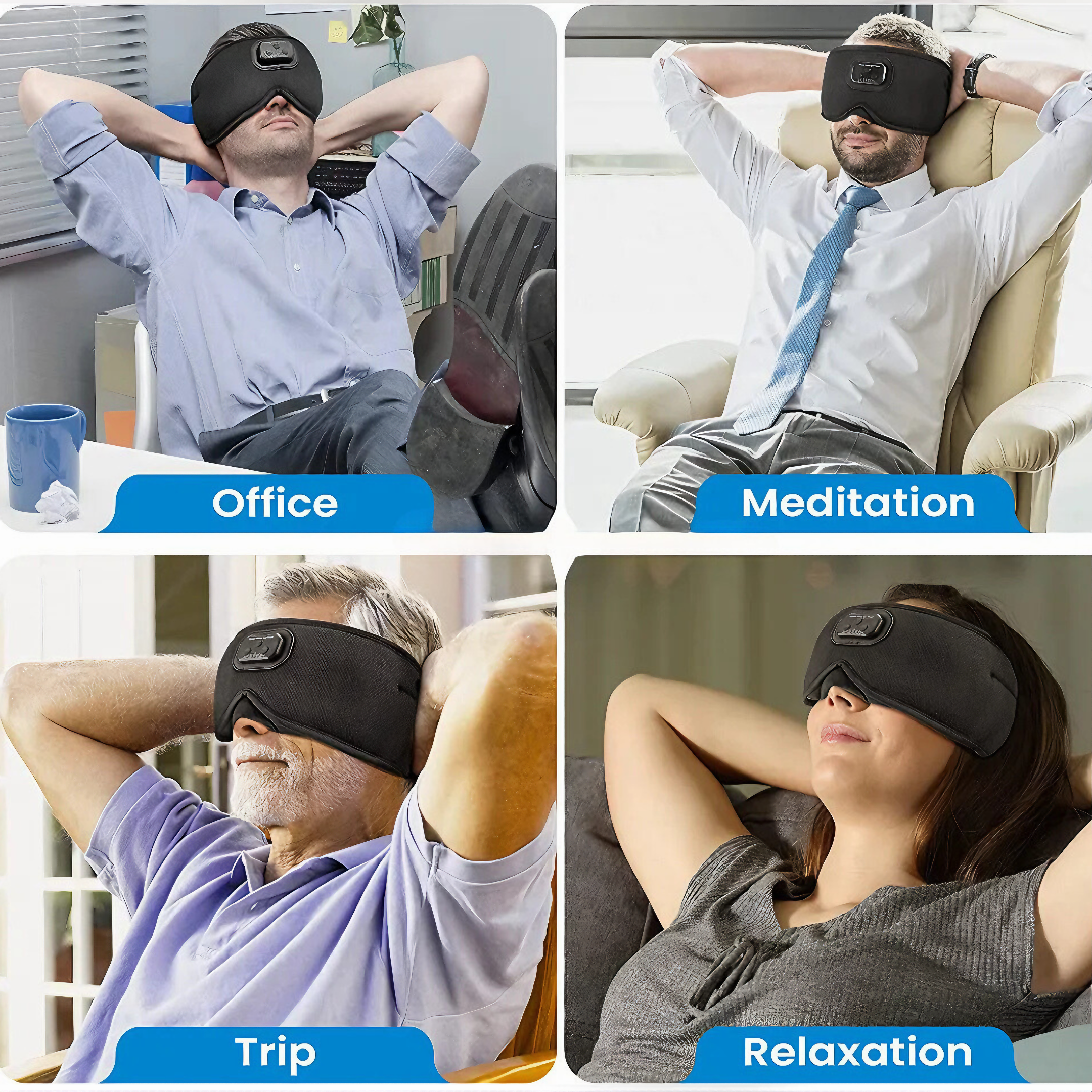 TUNETHREADS™ | 3D Bluetooth Sleep Mask with White Noise &amp; 24 Sounds