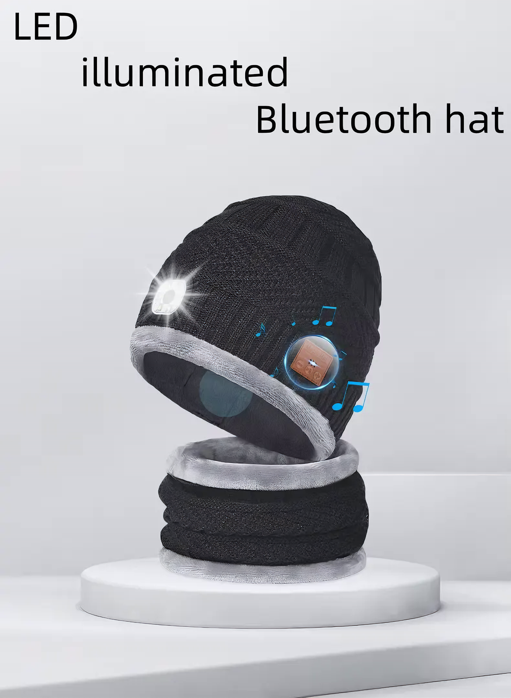 TUNETHREADS™ | Bluetooth winter set with music, LED light &amp; built-in microphone